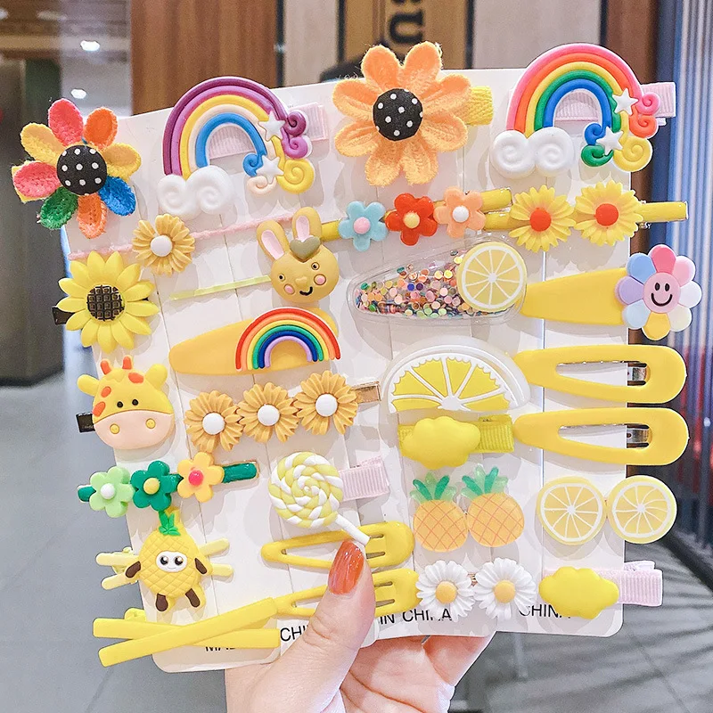 Cheap price 14 pcs/set hairpins children cute hair clip girls lovely gift hairgrip