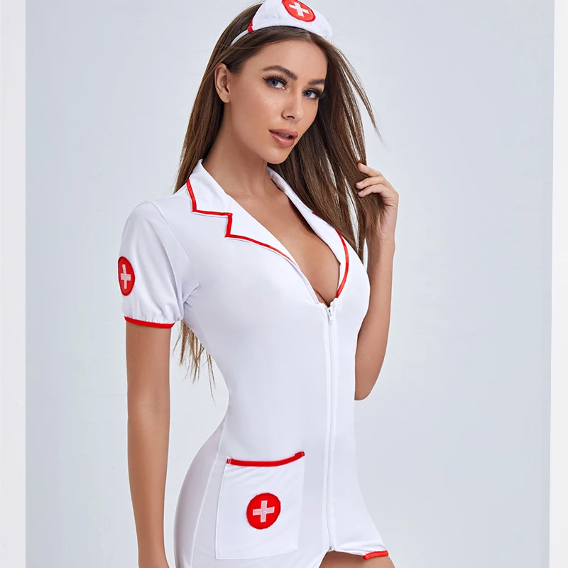 Short-sleeved role-playing sexy nurse suit new night sauna technician service beautician hotel water club work clothes