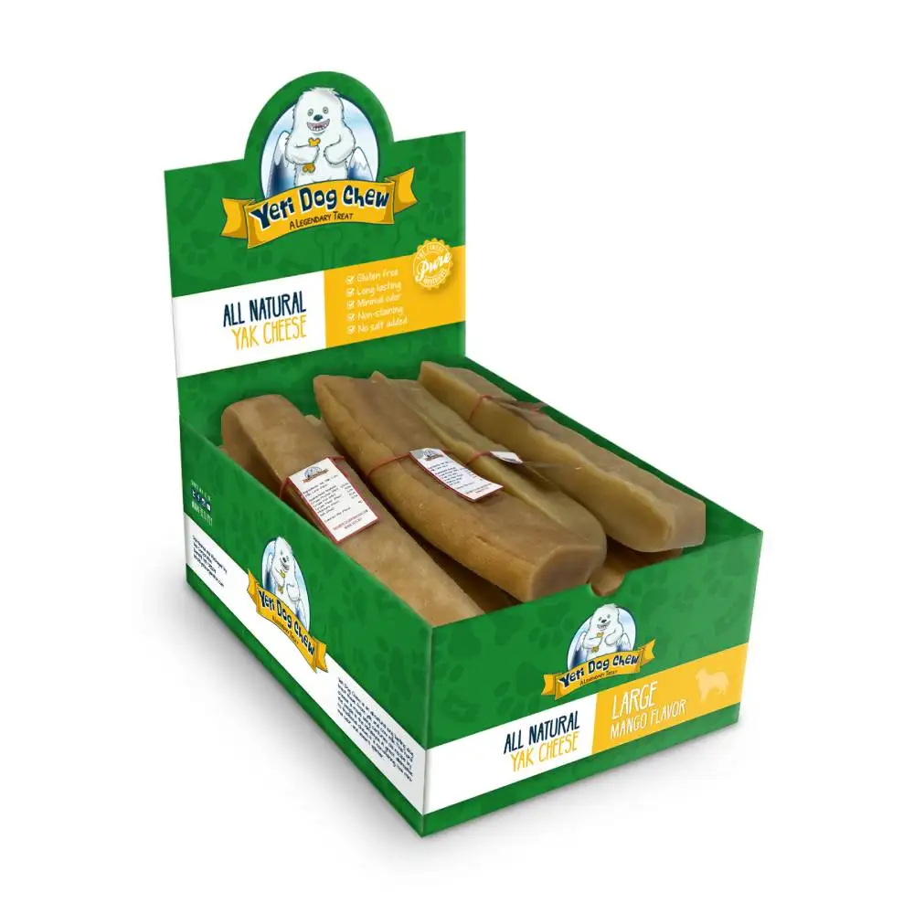 Yeti полностью натуральный вкус манго Собака Жует большую коробку 3 фунта 4 коробки на ящик богатые белком закуски для домашних животных пушистых друзей