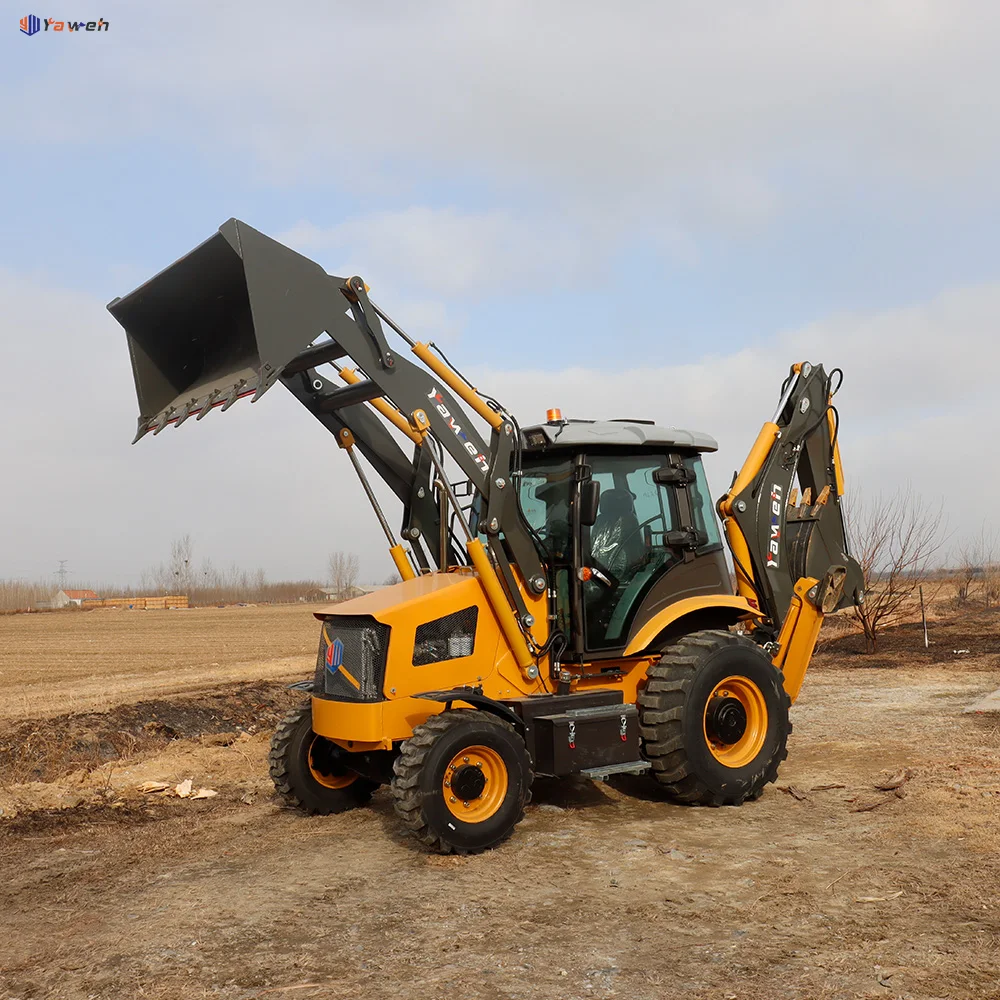 Yaweh 388388 4X4 Compact Tractor with Loader and Backhoe with Backhoe Loader Cabin Hydraulic Distributor Backhoe Loader