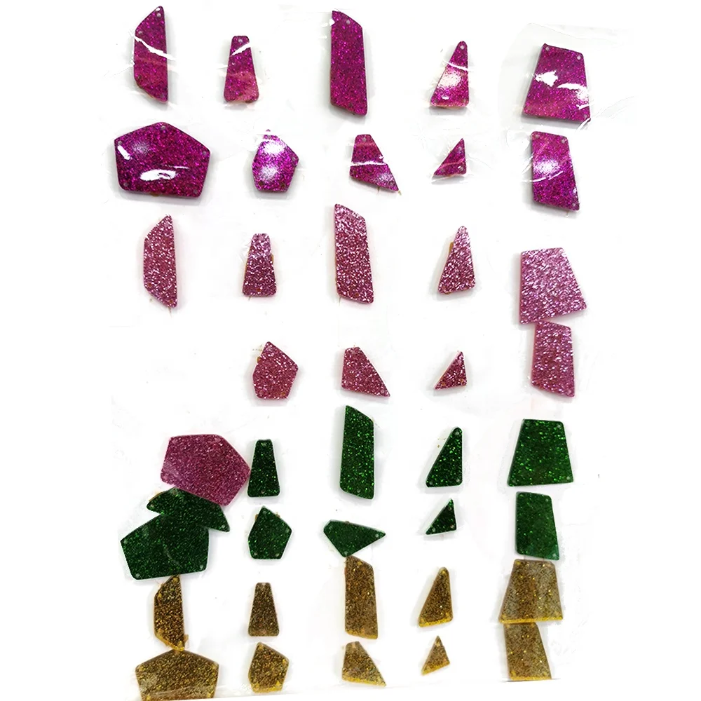 Q001 flat back rhinestone gem acrylic mirror sew on rhinestone beads with holes for dancing clothes