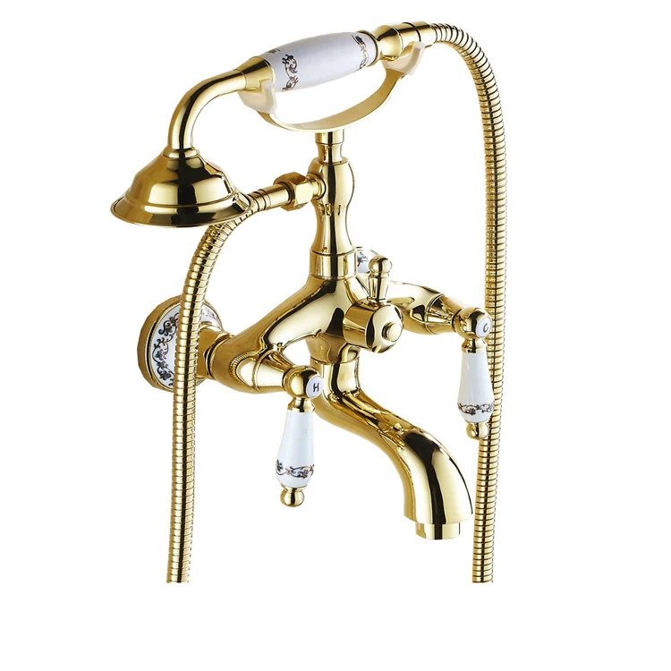 Antique phone style retro bathtub shower faucet set
