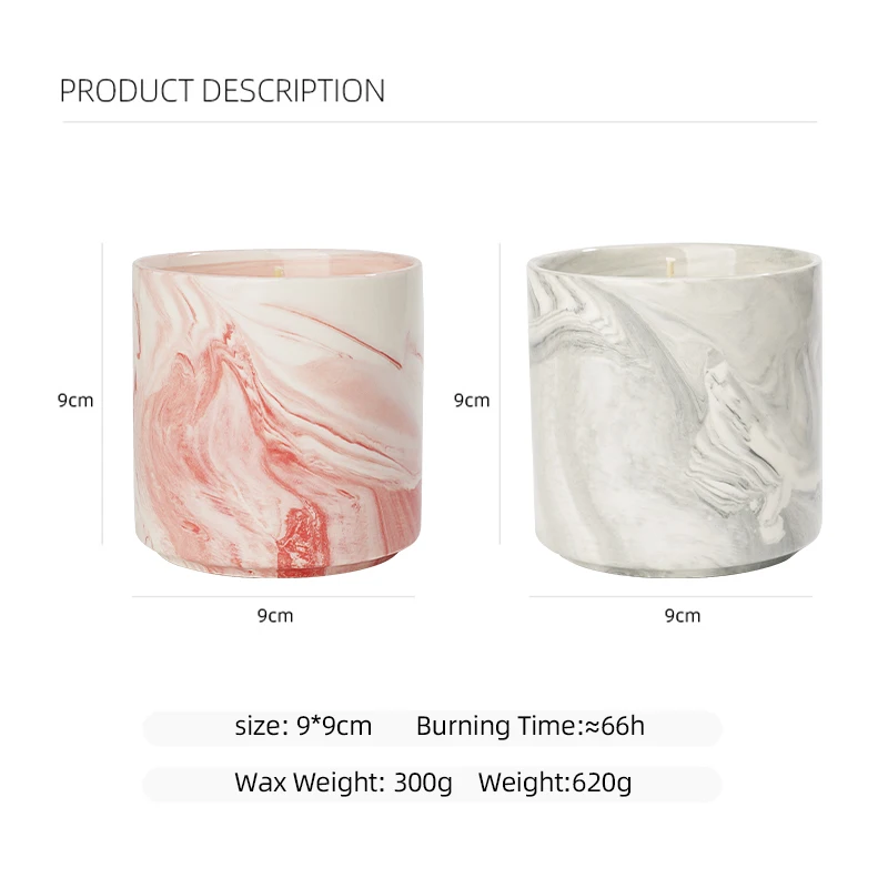 OEM Creative Candles Sleek and Modern Design Home Decoration Ceramic Vessels Set of 2 Soy Wax Scented Candle with Gift Box