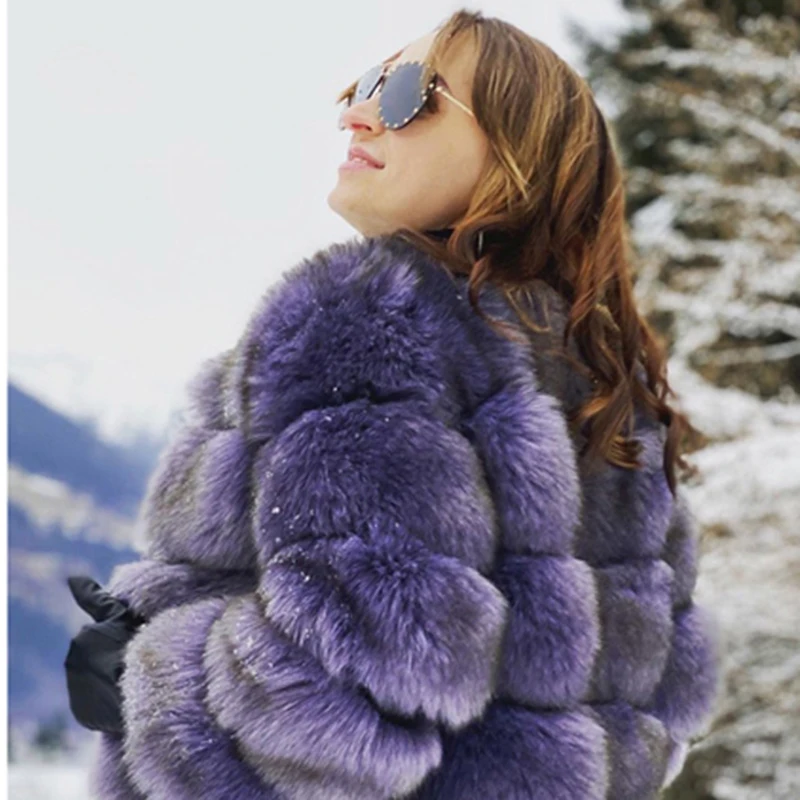 
2021 winter and autumn women Faux Fur Coat Mink Coats Elegant Thick Warm Outerwear Jacket 