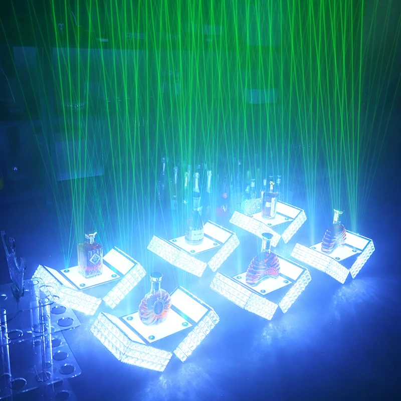 Best wine beer rechargeable custom holder stand acrylic led lighted liquor shelf bottle Glorifier Presenter