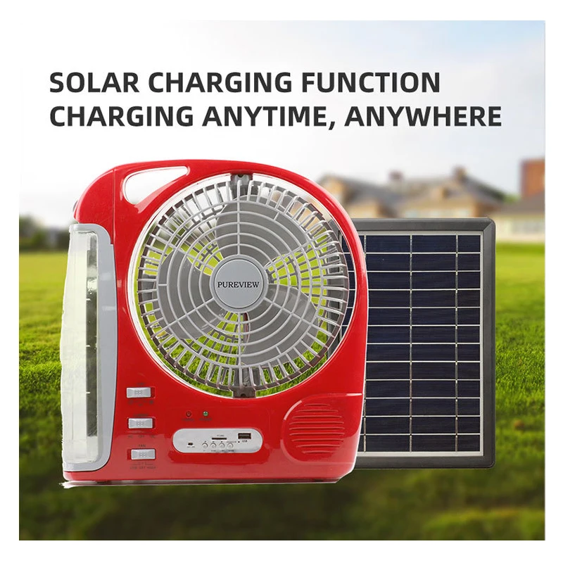 2024 Hot Bluetooth multi-function solar USB charging fan with lamp table fan large wind power