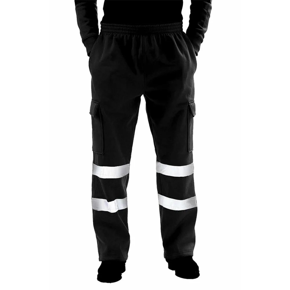 HBC Wholesale Custom Logo Printed Multi pockets Work Pants Men Reflective Hi Vis Workwear Trousers Safety Work Trousers