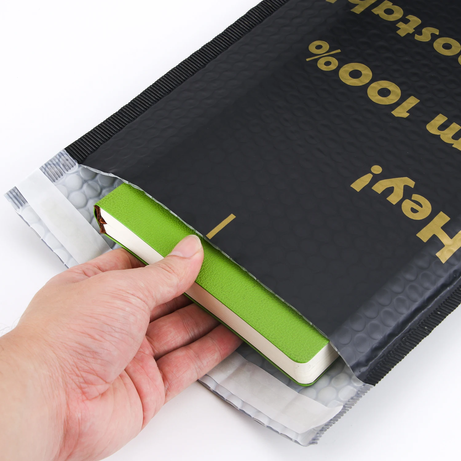 OEM Экологически чистый дизайн, матовые водонепроницаемые мягкие конверты, биоразлагаемые черные Пользовательские Биоразлагаемые Пузырьковые конверты с логотипом