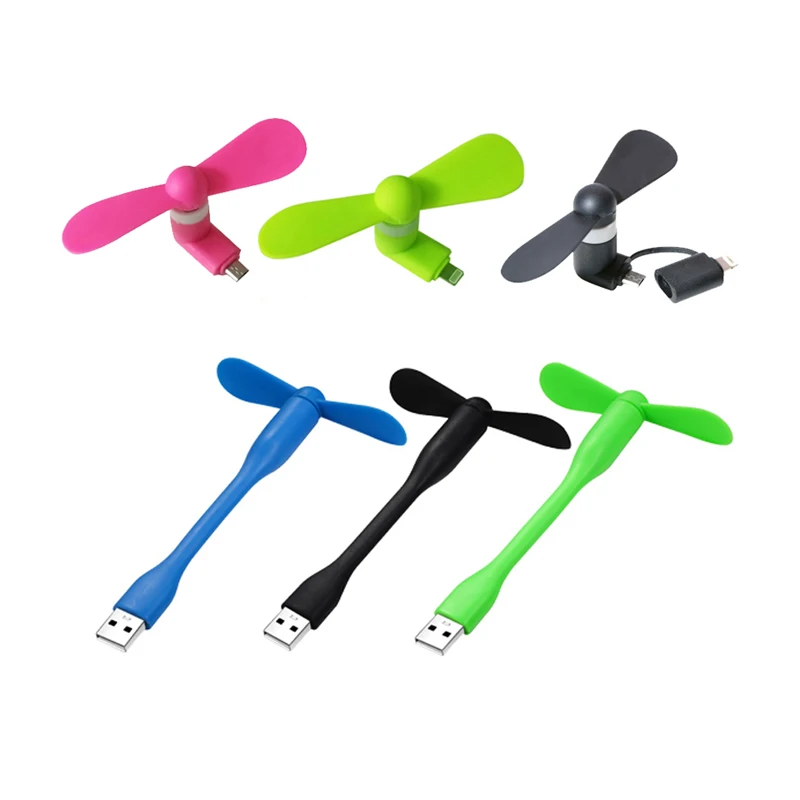 2 In 1 Summer Travel Type-C Electrical Rechargeable Cell Phone Cooler Portable For Iphone Android Mini hand USB Fan