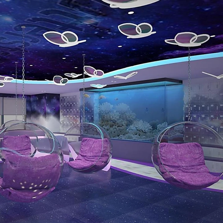 Office shop hanging acrylic rainbow butterfly lights Shopping mall center hanging colored butterfly lights props