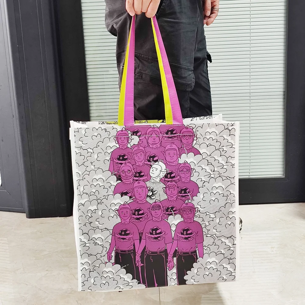 Promotional foldable laminated pp woven shopping bag non woven bag with printing