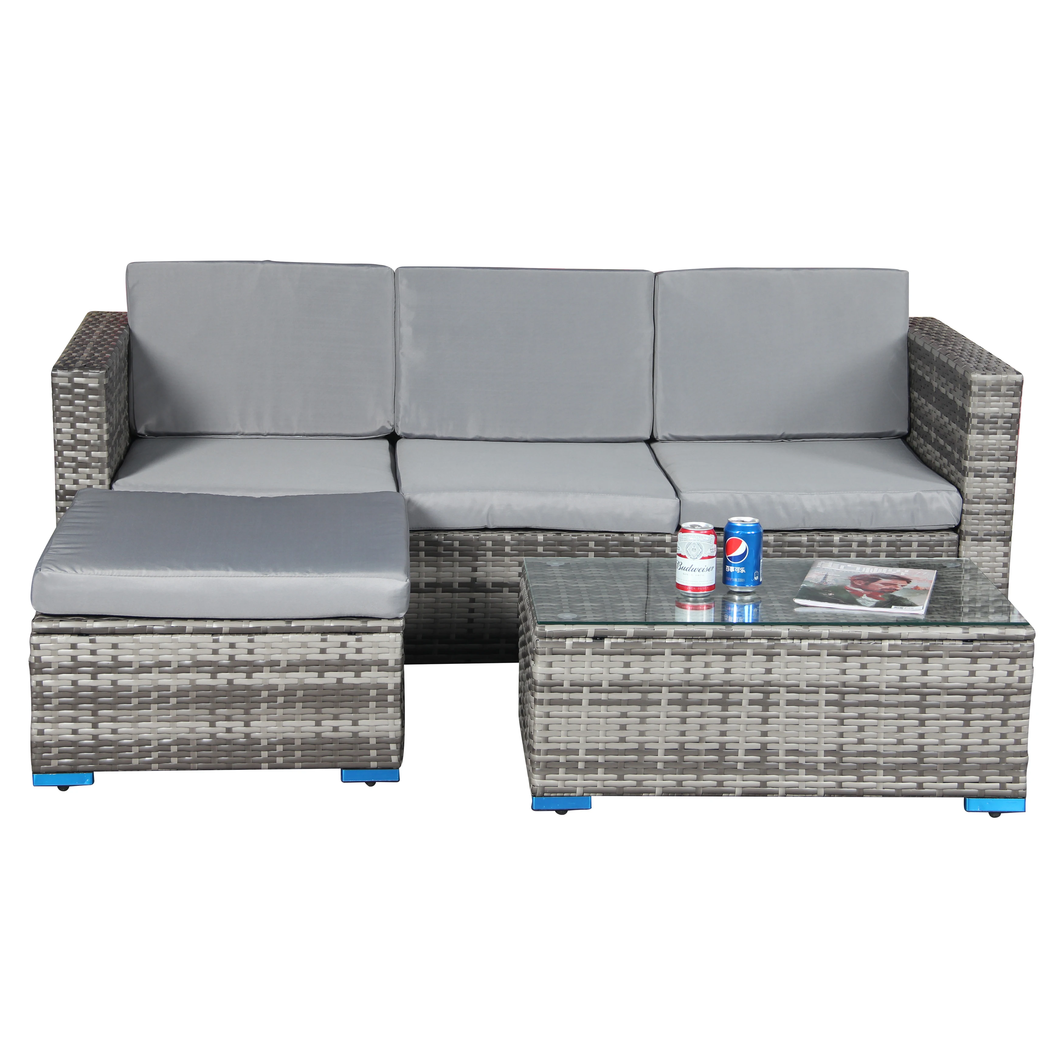 All Weather Outdoor Rattan Furniture Cheap Garden Set Small Outdoor Sofa