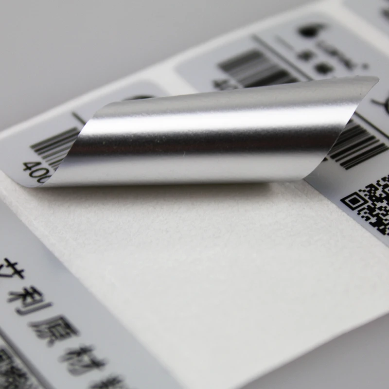 650 pcs/roll Matt Silver  PET 100mm*70 mm Adhesive Label Rolls Sticker For warranty stickers
