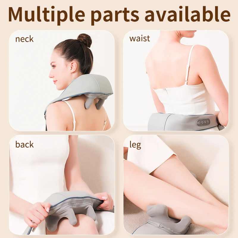 2024 relieve neck pain electric vibrate roller kneading massage shiatsu neck and back massager