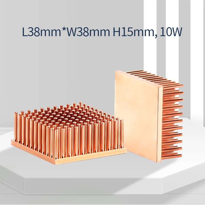 Shenzhen LIKE 40 x 40mm Custom Square Design Small Mini 10W Led Copper Pin Fin Cold Forging Copper Heatsink