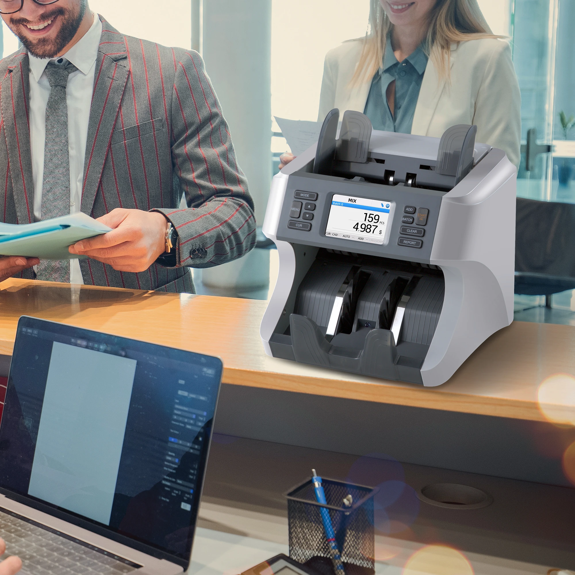 Portable Money Counter Banknote Sorter Manufacturer Bill Machine Counting Cash