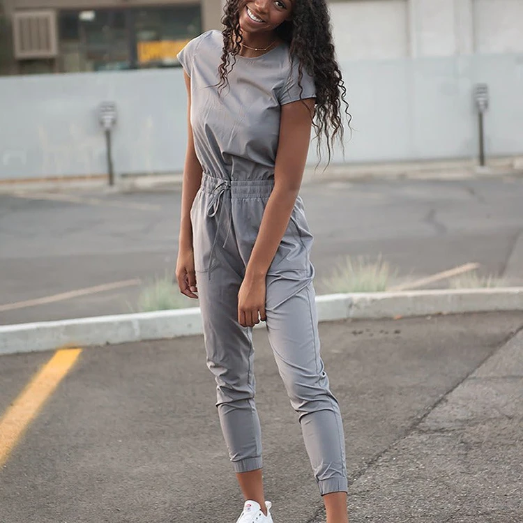 Hospital Nursing Uniform Scrubs Jumpsuit Uniforms Sets Nurse Scrubs Short Sleeve Cement Jumpsuit Simplicity Scrub Set