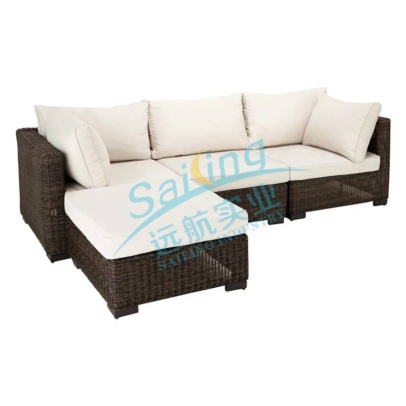 High Quality  Large Outdoor Furniture Outdoor Sofa Set  Rattan Furniture Grey Rattan Furniture