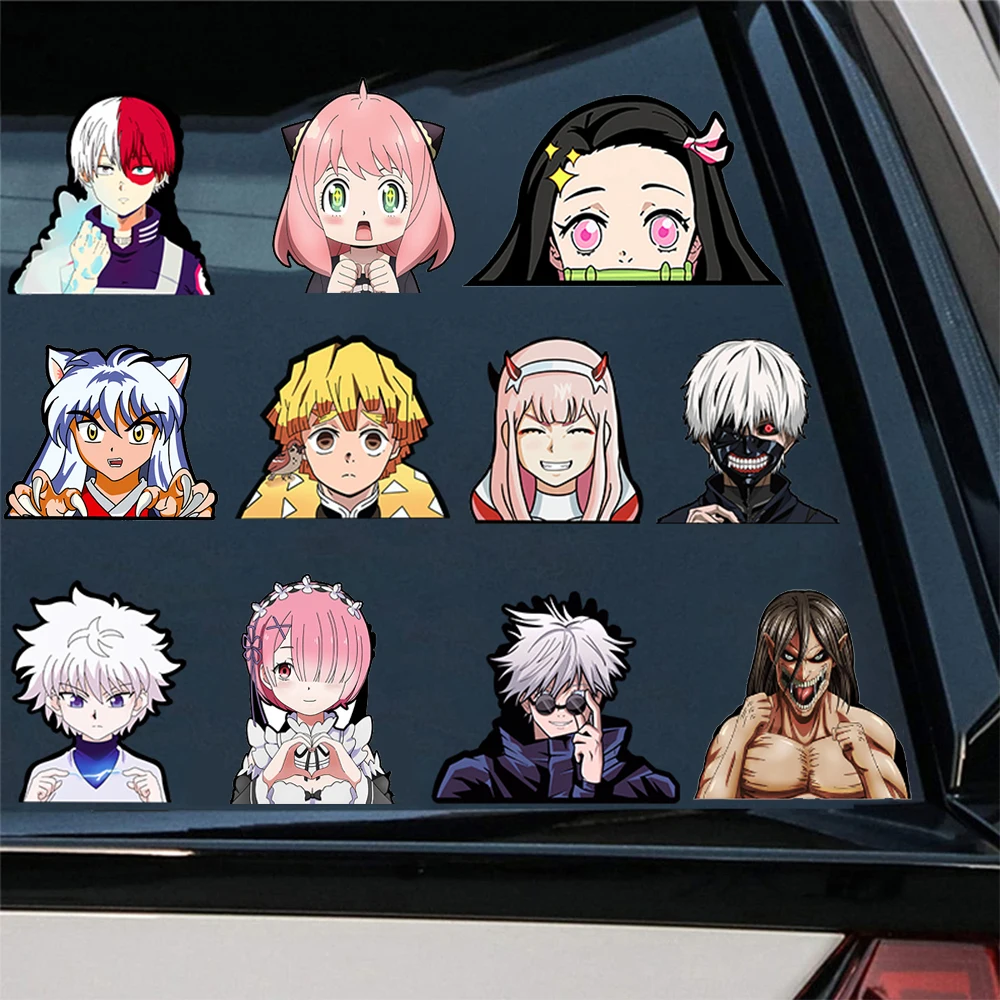 Waterproof Cartoon Changing Flips Decals Demon Slayer Lenticular 3D Anime Motion Sticker for Car Laptop Refrigerator