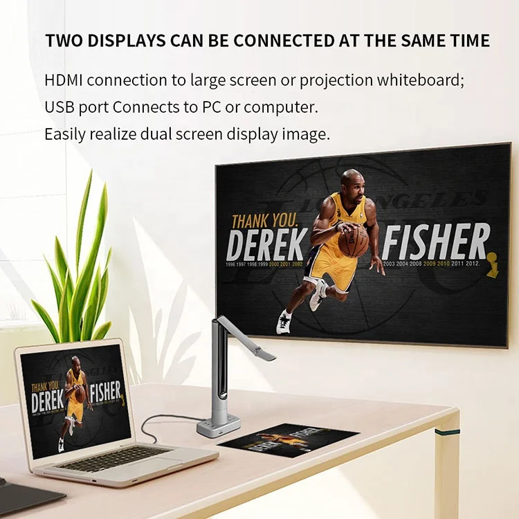 Factory Directly Supply Desktop Portable HDMI-Port Visualizer A3 Shot Lamp Document Scanner For Learning