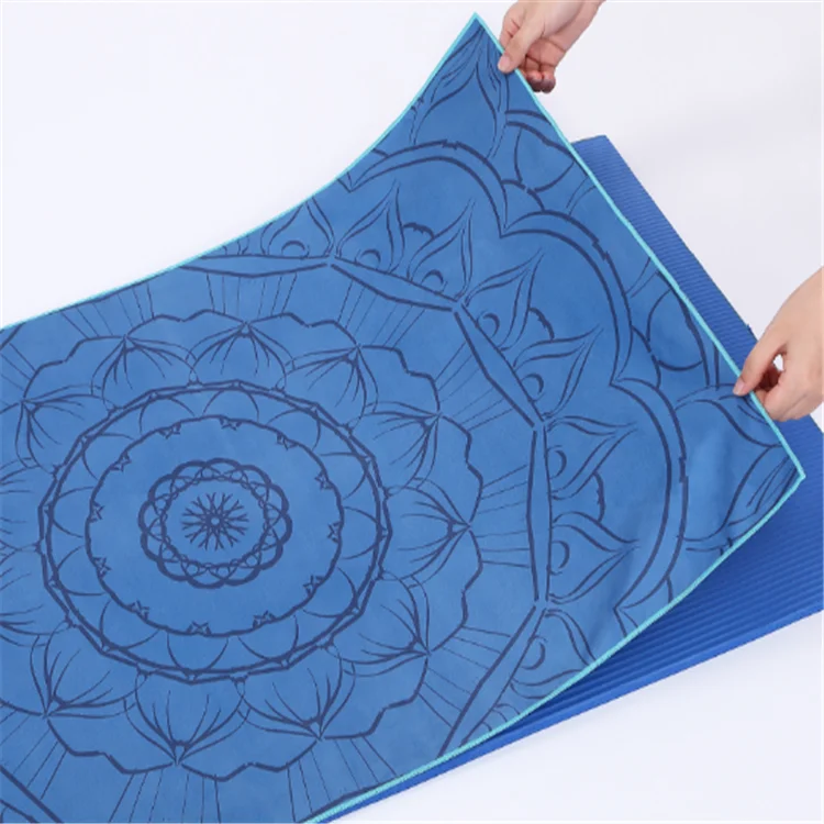 Custom  Printed Non Slip Microfiber  Fleece Hot Yoga Towel With/Without Silicone Dots