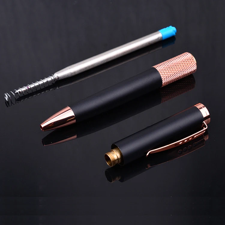 Promotional Three Hole Pen Clip Design Luxury Rose Gold Metal Ballpoint Twist Pen For Wedding Gifts Custom Logo Black Rose Gold
