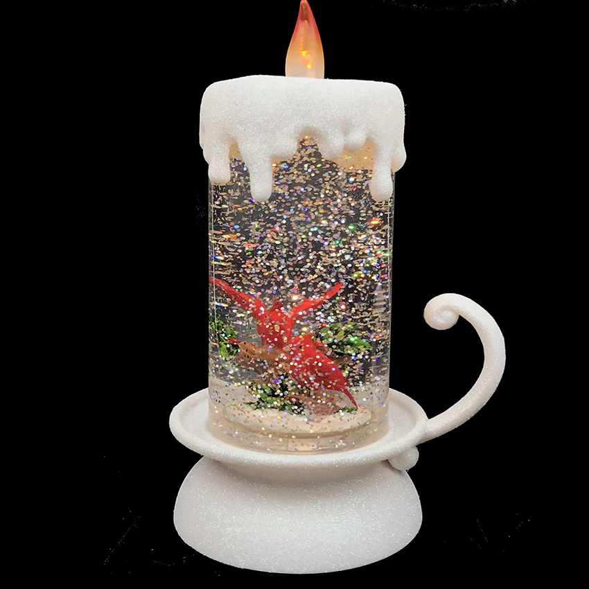 TOP quality led Christmas ornament acrylic candlesticks with bird inside