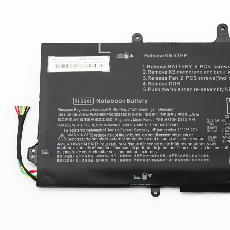 BL06XL Original laptop battery  11.1V 4000mAh (42Wh) 6cell for HP Elitebook Folio 1040 G1 G2 notebook Li-Polymer battreis