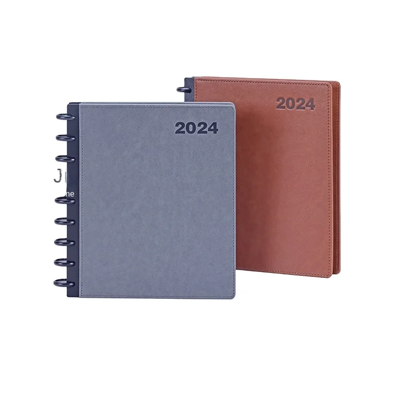 Date Edition Loose-leaf Notepad Divider Sheet Rubber Buckle Notebook Custom Bronzing Logo Removable Mushroom Buckle Notebook