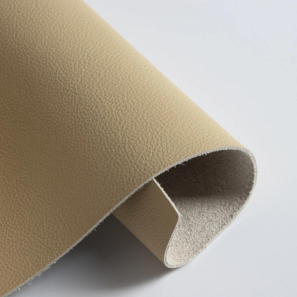 Genuine corrected grain leather finished cowhide sofa material