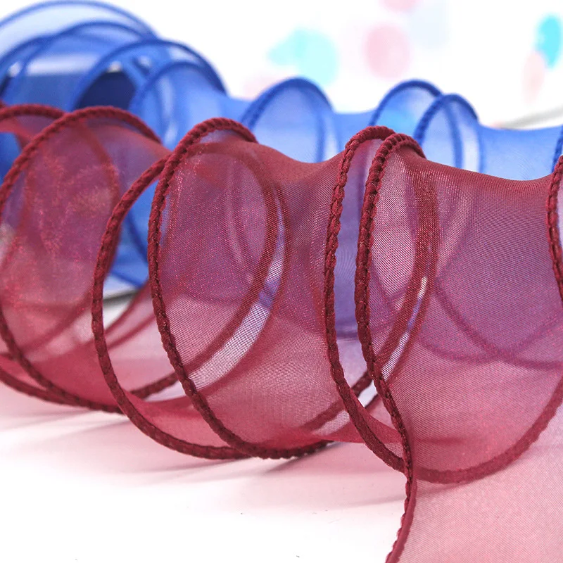 Wholesale Cake Flower Packaging Ribbon Floral Fishtail Yarn Bow Headwear Wavy Yarn Ribbons