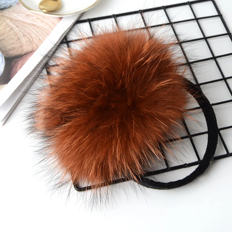 
High Quality winter warm Soft fluffy plush earmuff raccoon fur earmuffs with custom colour Raccoo n dog hair earmuff winter 