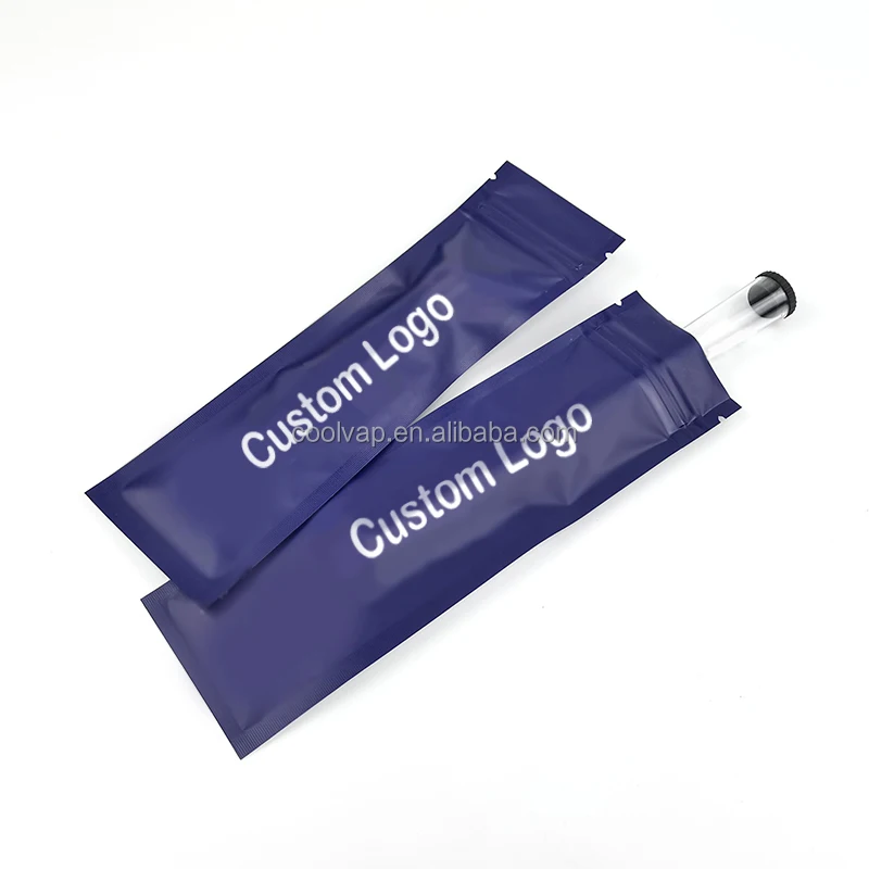 Custom mylar packaging bags 1 pack 3 packs mylar bag and pre roll tube package zipper smell proof bag