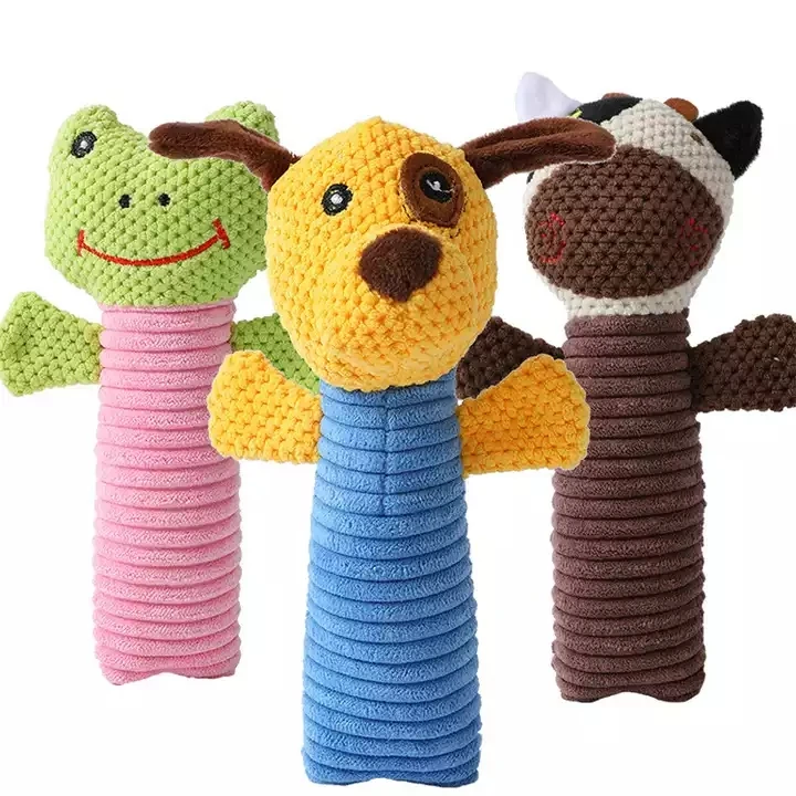 Amaz Best Seller Plush Bite-Resistant Molar Squeaky Dog Toy Cleaning Teeth Animal-shaped Pet Toy