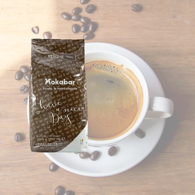 Итальянские жареные кофейные зерна лучшего качества Robusta 50% Arabica для длинного