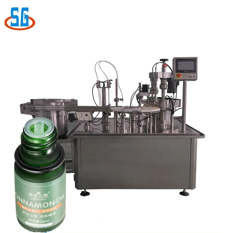 Dropper Bottle Oil Filling And Capping Machine With Servo Motor 10ml cbd oil bottle filling capping machine