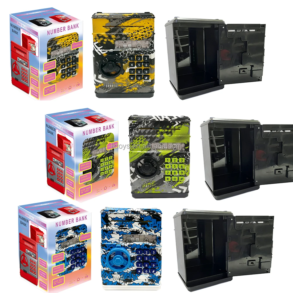 Kids Money Bank Electronic Piggy Banks Great Gift Toy  Auto Scroll Paper Money Saving Box Password Coin Bank