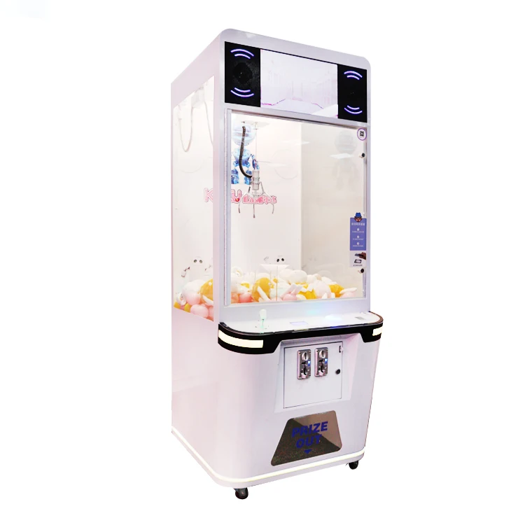 Factory supplier attractive coin operated  crane claw vending game machine white cabinet with screen