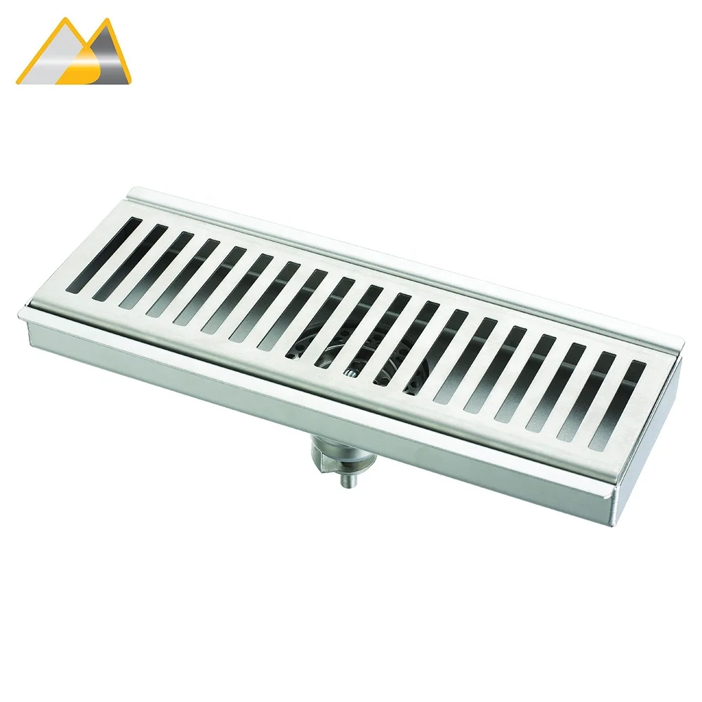 
Audemar 2MM Thick 300mm Length Stainless Steel Rectangular Floor Drain For Wet Areas 