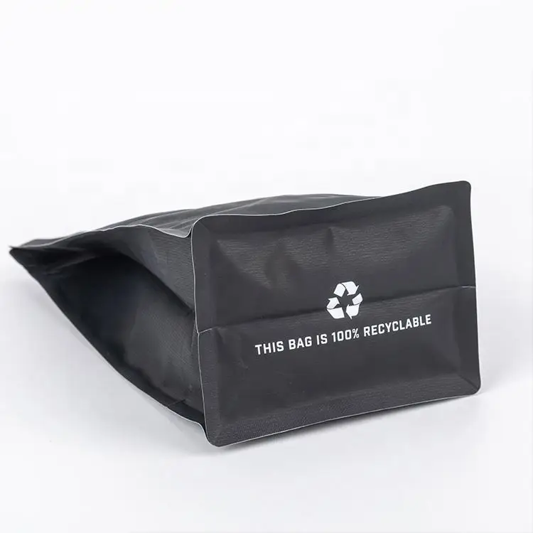 High Quality Kraft paper resealable 200g, 300g, 500g, 800g, 1kg eco coffee bags with zipper