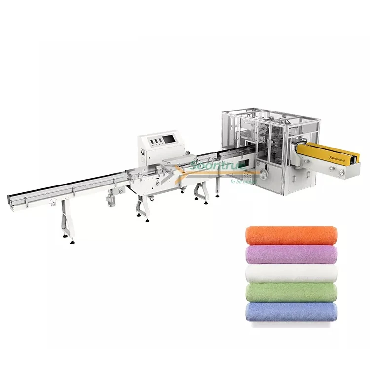 Manufacturing Factory Flow Pack Machine Refreshing Towel Packing Machine Fully Automatic Loop Hand Towel Packing Machine