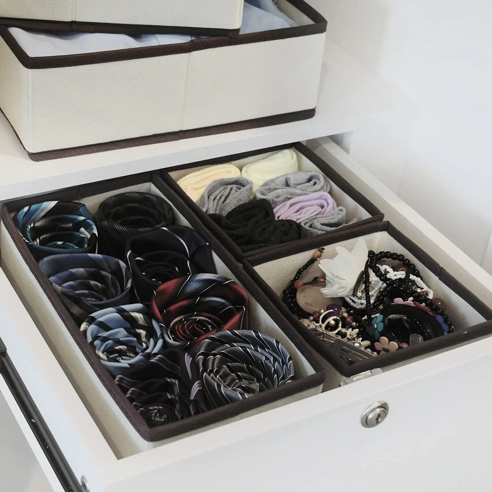 High Quality Products Foldable Storage Draw Organizers Closet Dresser Organizer 6 Piece Set Non-woven Storage Box