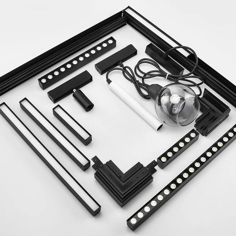 SCON LED Magnetic Track Light Aluminum Modern Lighting  Indoor Black Track Rail  Track Lighting System 5W 7W 10W 15W 30W