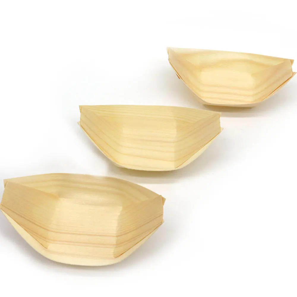 Lightweight Pine Wood Japanese Disposable Wooden Sushi Boat
