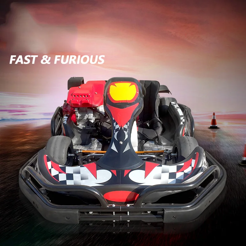 High Speed 4 Stroke 200cc Gasoline Chain Drive Petrol Go Kart Car Racing Games Go Karting For Adults