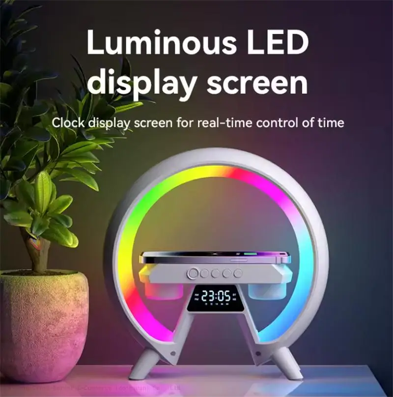 Hot Sale G6 Portable Wireless Music Speaker Bluetooths Mini TWS HIFI Desktop Speaker with 15W Fast Wireless Charging Function