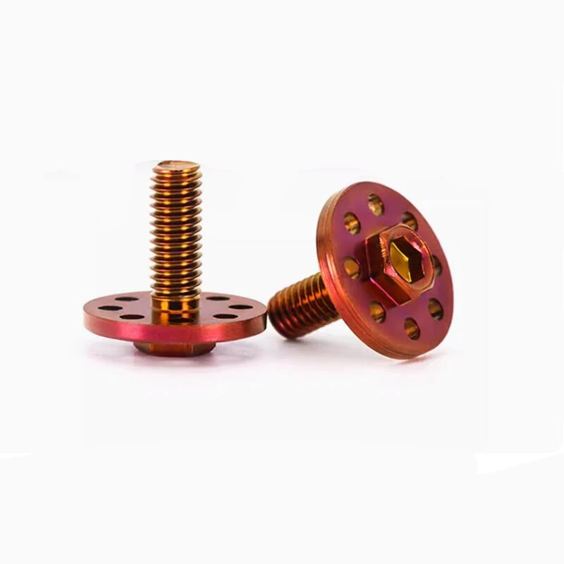 M6 304 Stainless steel Hex slot flange screws with titanium plated for motorcycle bike DIY License plate fixing screws