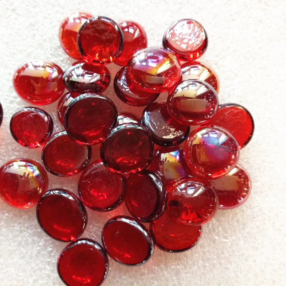 Китай самые дешевые плоские стеклянные бусины Размер 17-19 многоцветные