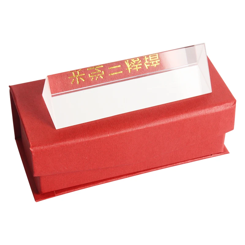 
10cm Prism Gift Box Packaging Seven Color Rainbow Optical Glass Teaching Aids Platform Transparent 