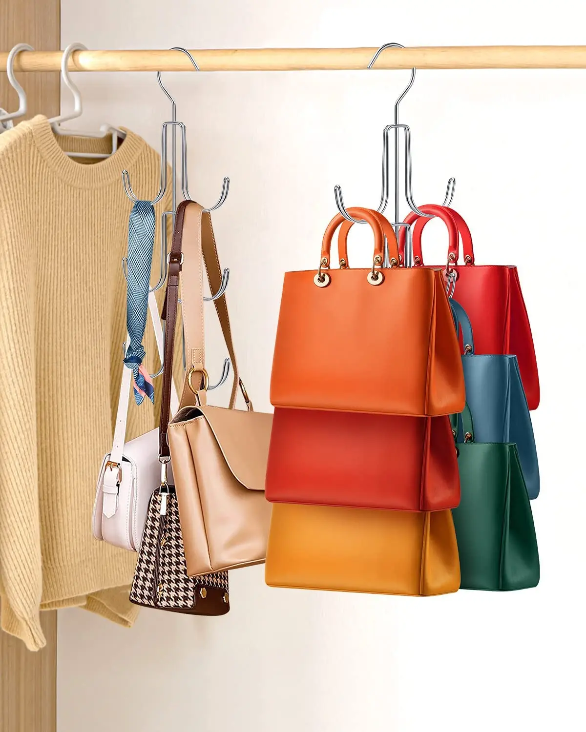 Multifunction useful metal high quality clothes hanger  bag hanger with chrome black colour